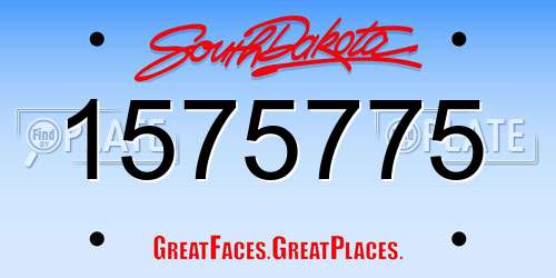 1575775 South Dakota License Plate