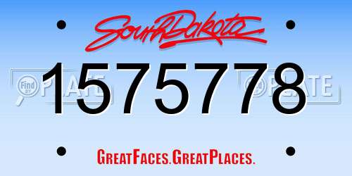1575778 South Dakota License Plate