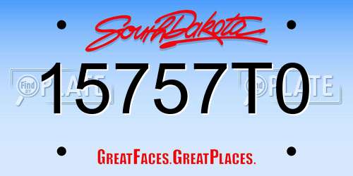 15757T0 South Dakota License Plate