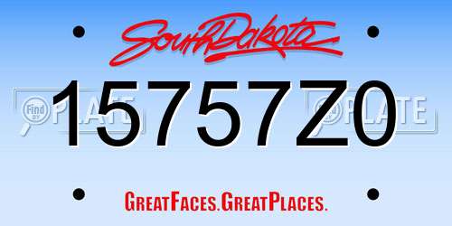 15757Z0 South Dakota License Plate