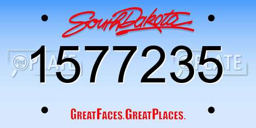 1577235 South Dakota License Plate