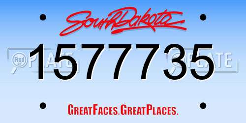 1577735 South Dakota License Plate