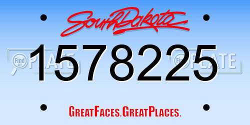 1578225 South Dakota License Plate