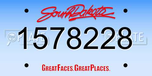 1578228 South Dakota License Plate