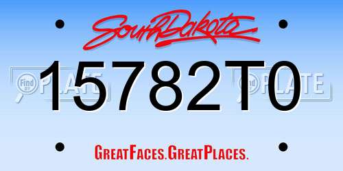 15782T0 South Dakota License Plate