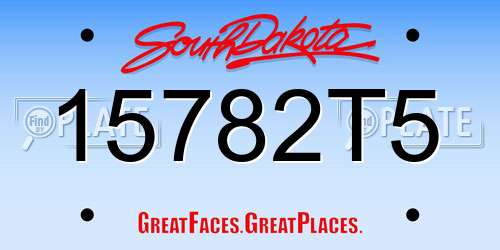 15782T5 South Dakota License Plate