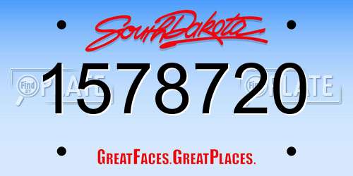 1578720 South Dakota License Plate