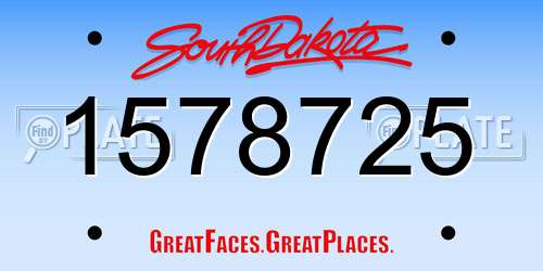 1578725 South Dakota License Plate