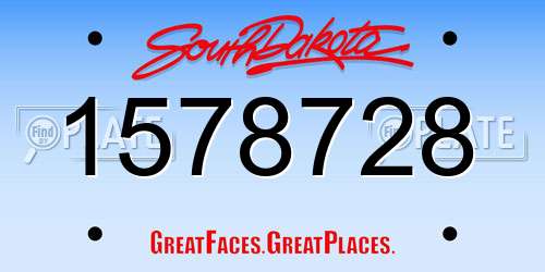 1578728 South Dakota License Plate