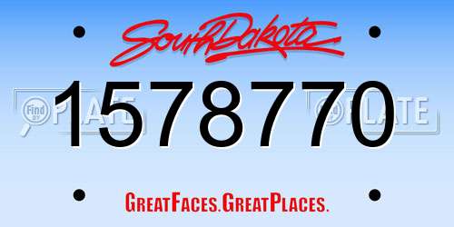 1578770 South Dakota License Plate
