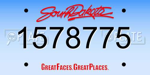 1578775 South Dakota License Plate