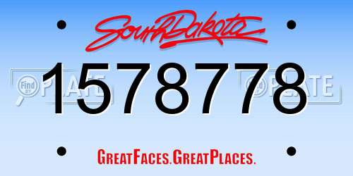 1578778 South Dakota License Plate