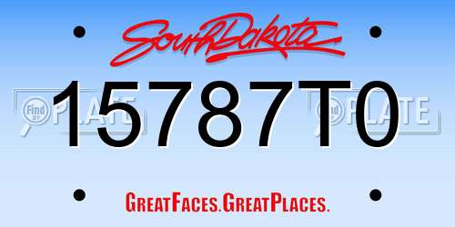 15787T0 South Dakota License Plate