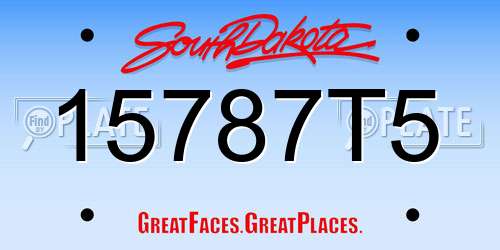15787T5 South Dakota License Plate