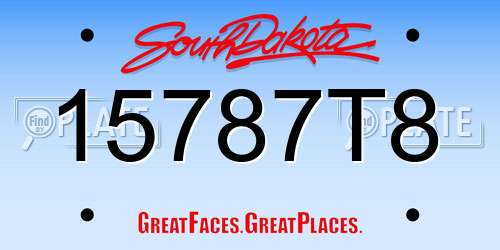 15787T8 South Dakota License Plate