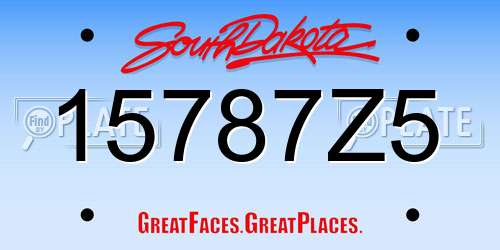 15787Z5 South Dakota License Plate