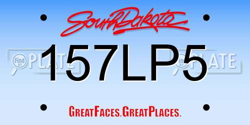 157LP5 South Dakota License Plate