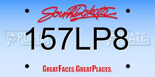 157LP8 South Dakota License Plate