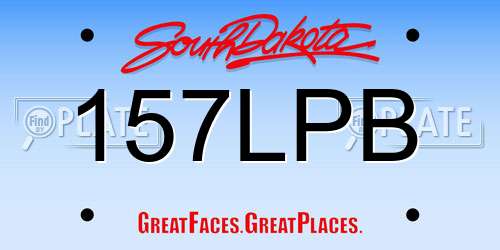 157LPB South Dakota License Plate
