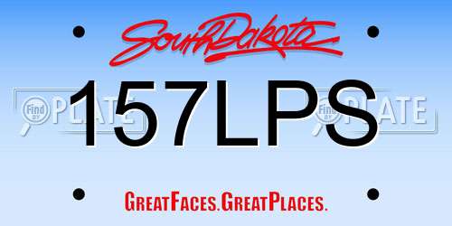 157LPS South Dakota License Plate