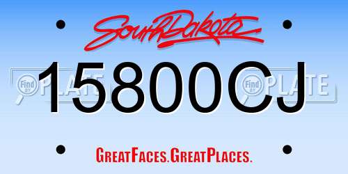 15800CJ South Dakota License Plate