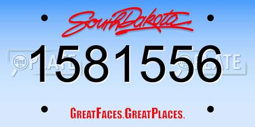 1581556 South Dakota License Plate