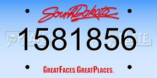 1581856 South Dakota License Plate
