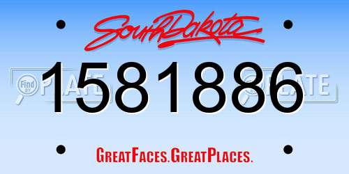 1581886 South Dakota License Plate