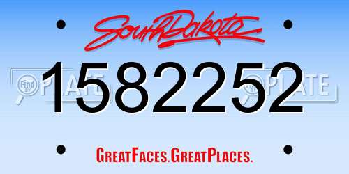 1582252 South Dakota License Plate