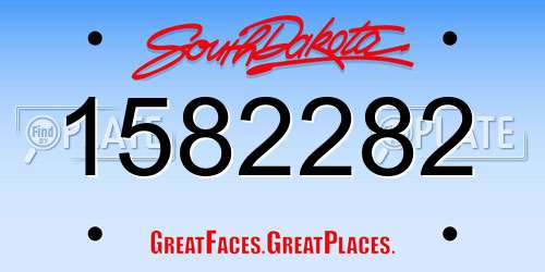 1582282 South Dakota License Plate