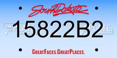 15822B2 South Dakota License Plate