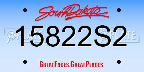 15822S2 South Dakota License Plate