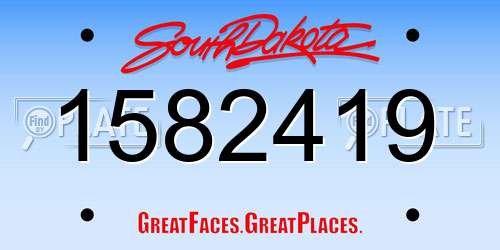 1582419 South Dakota License Plate