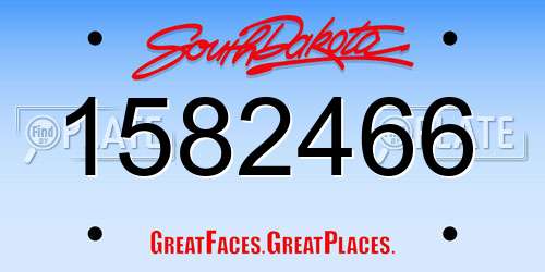 1582466 South Dakota License Plate