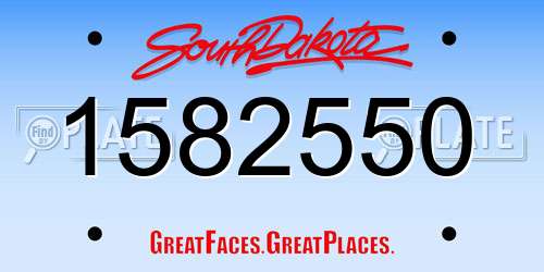 1582550 South Dakota License Plate