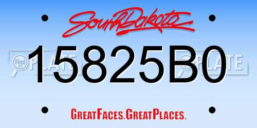 15825B0 South Dakota License Plate