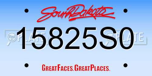 15825S0 South Dakota License Plate