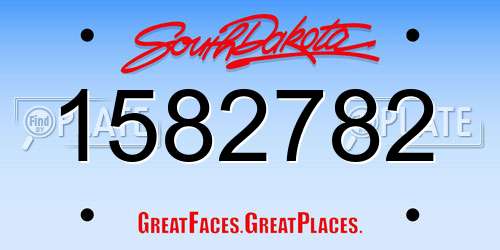 1582782 South Dakota License Plate
