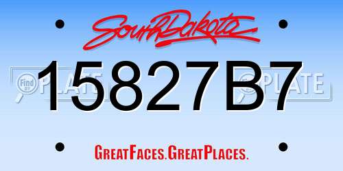 15827B7 South Dakota License Plate