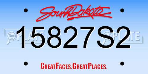 15827S2 South Dakota License Plate
