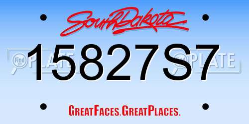 15827S7 South Dakota License Plate