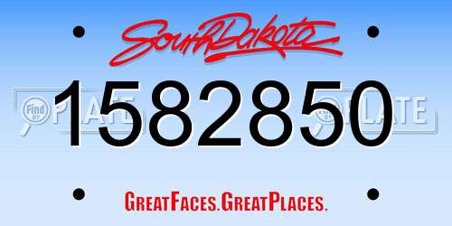 1582850 South Dakota License Plate
