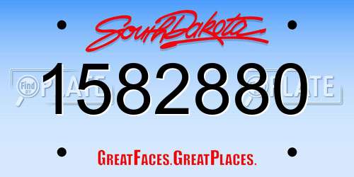 1582880 South Dakota License Plate