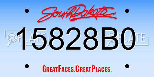 15828B0 South Dakota License Plate