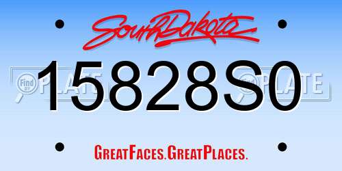 15828S0 South Dakota License Plate