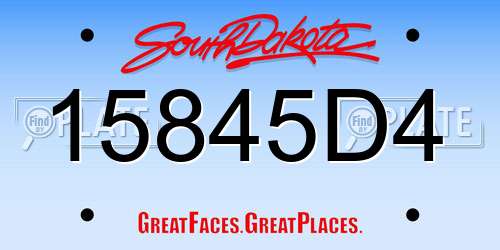 15845D4 South Dakota License Plate