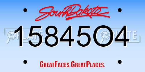 15845O4 South Dakota License Plate