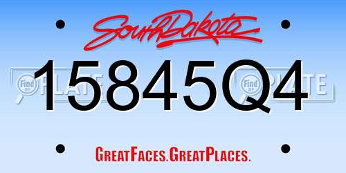 15845Q4 South Dakota License Plate