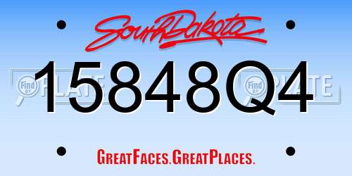 15848Q4 South Dakota License Plate