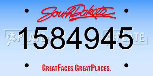 1584945 South Dakota License Plate